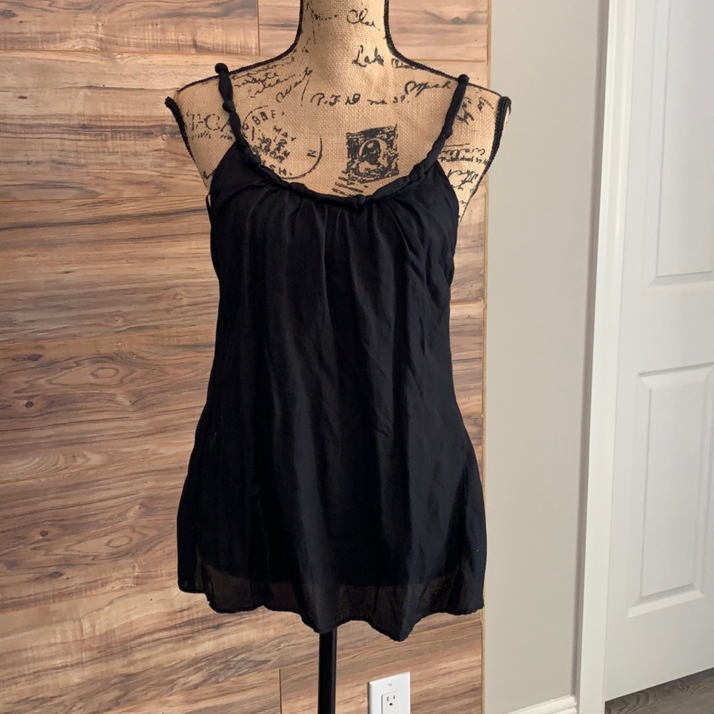 Guess black camisole open back tank top
